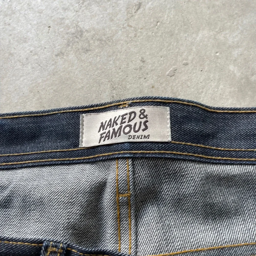 Naked & Famous Left Hand Twill Selvedge Raw Denim Jeans Indigo Mens 34 x 30